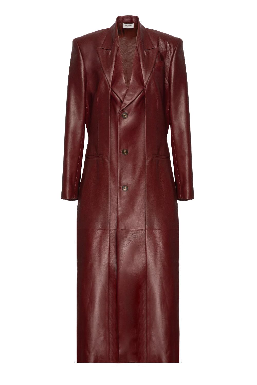 situationist Burgundy Leather Coat