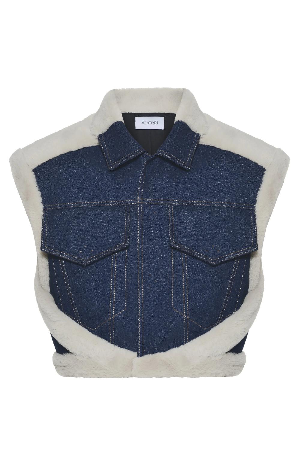 situationist Dark Blue Denim Vest