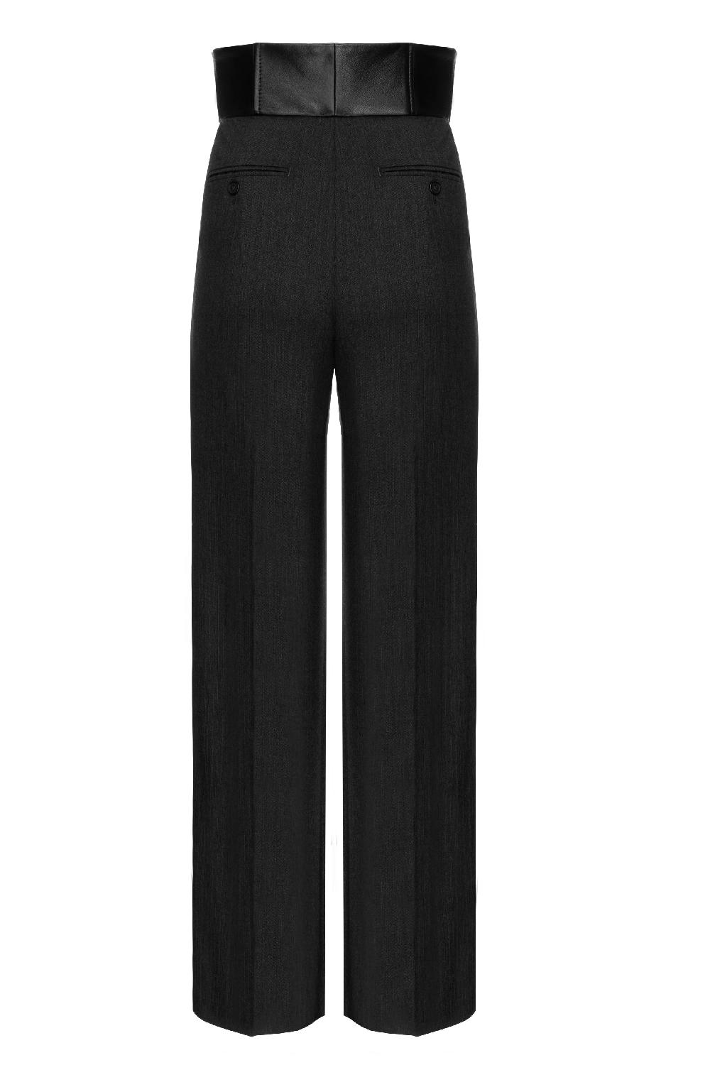 Situationist Grey 03 Wool And Leather Pants