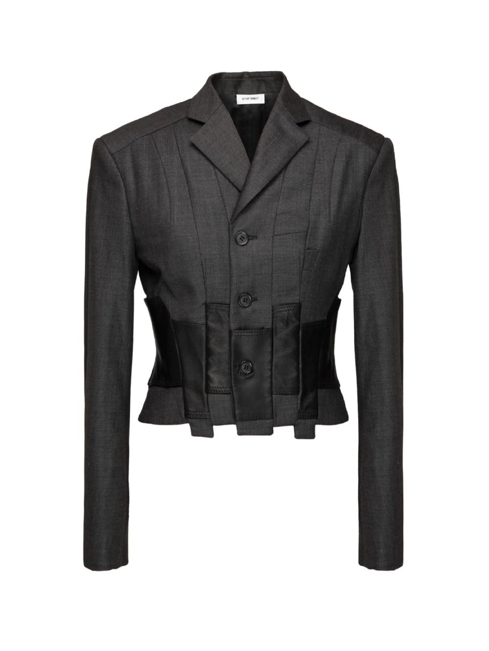 situationist Grey 06 Wool and Leather Jacket