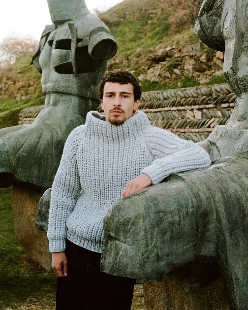 Situationist Grey Hand Knitted Pull Over
