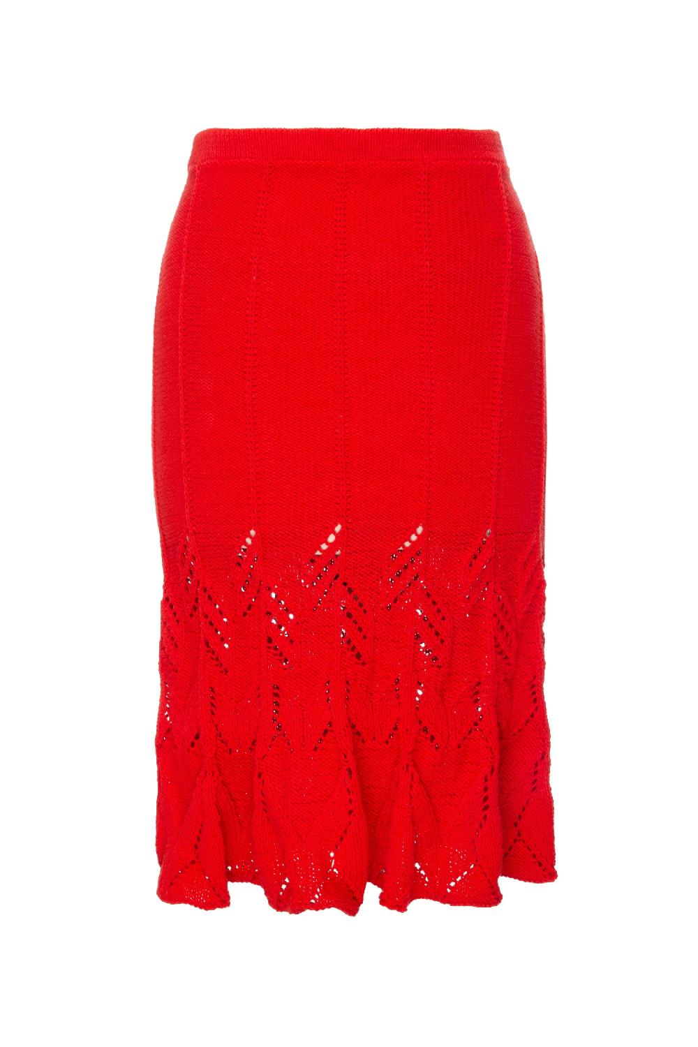 Situationist Red Hand-knitted Skirt