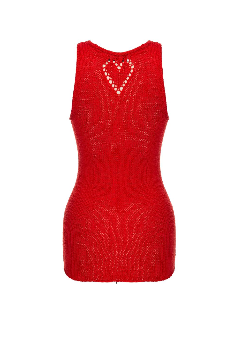 Situationist Red Hand-knitted Top