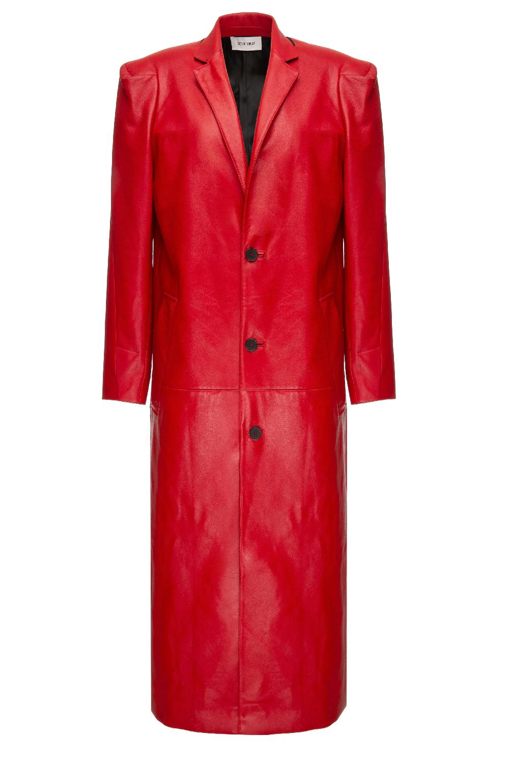 situationist Red Leather Coat
