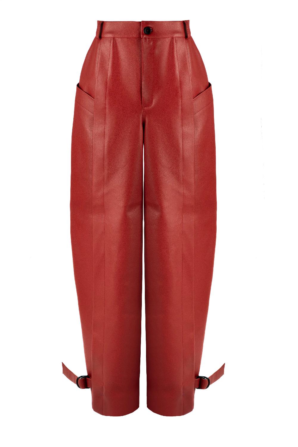 situationist Red Leather Pants