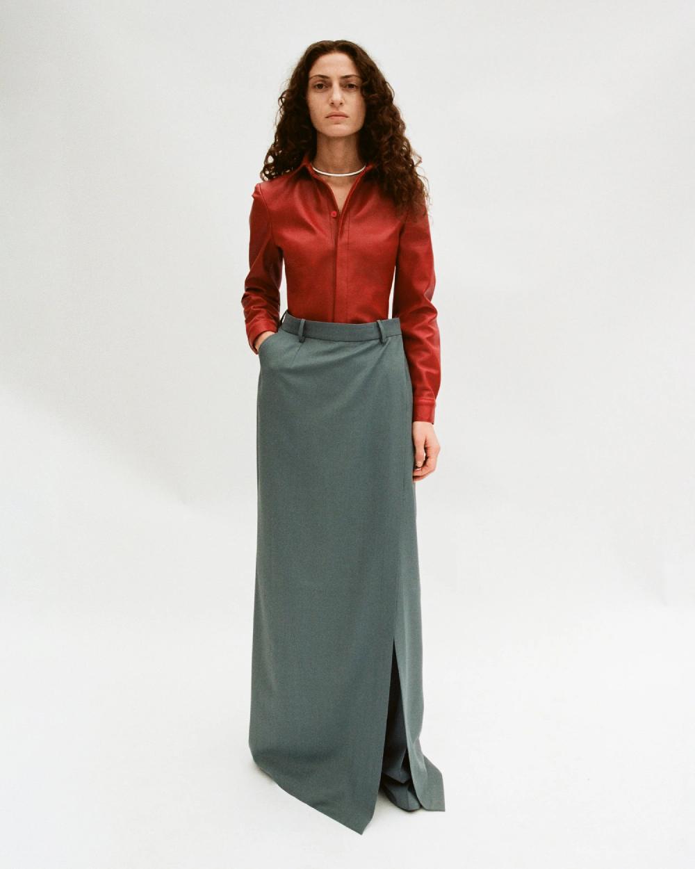 Situationist Red Leather Shirt