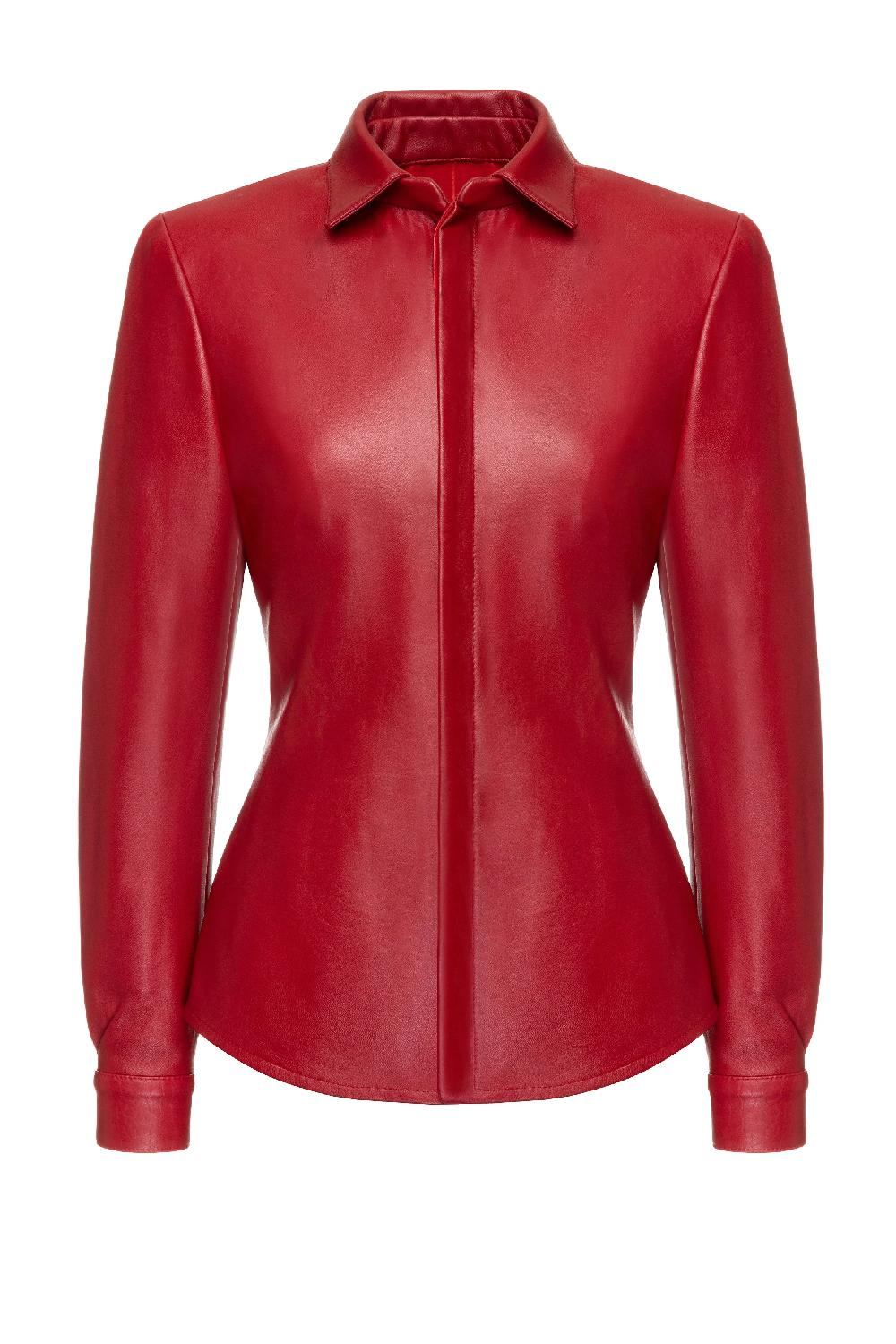 situationist Red Leather Shirt