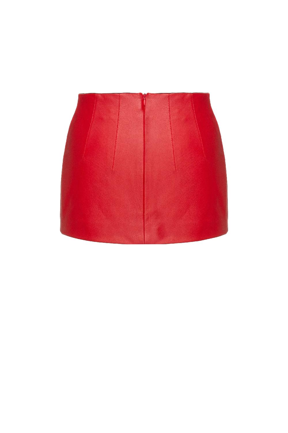Situationist Red Leather Skirt