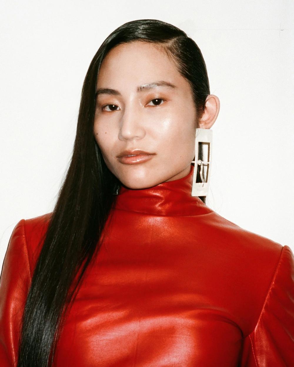 Situationist Red Molded Leather Top