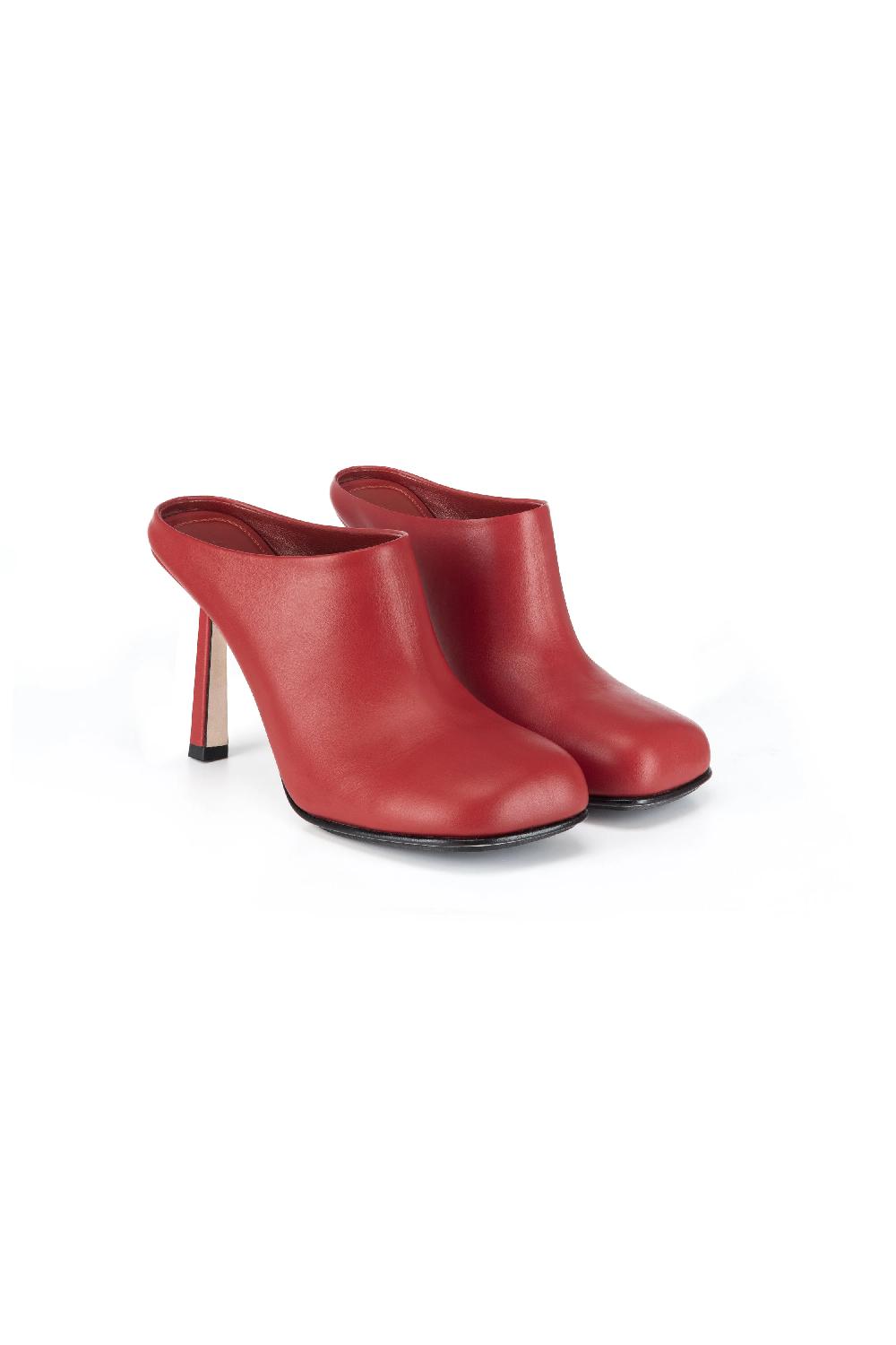 situationist Red Round Toe Mules