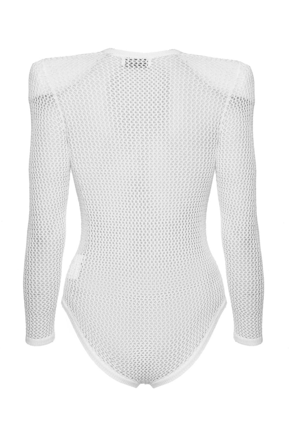 Situationist White Hand-knitted Bodysuit