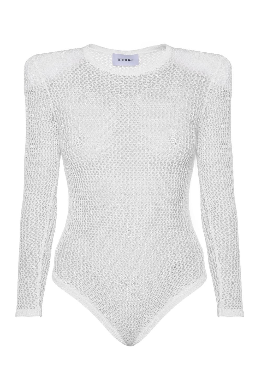 situationist White Hand-knitted Bodysuit