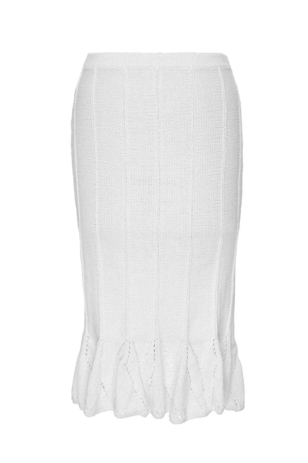 Situationist White Hand-Knitted Skirt