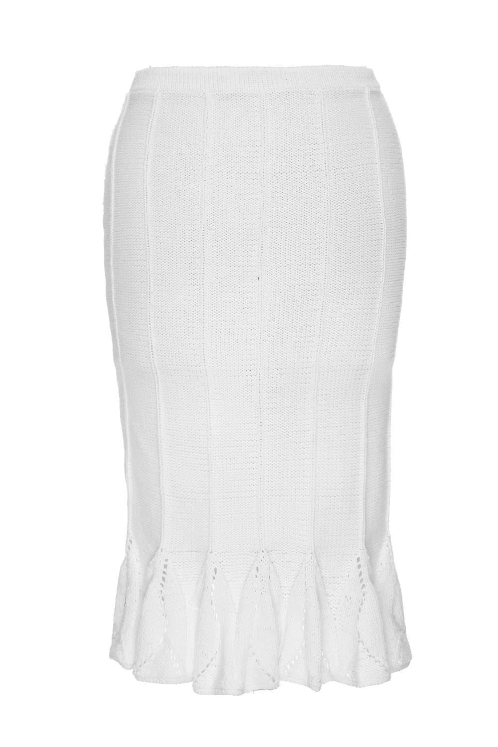 situationist White Hand-Knitted Skirt