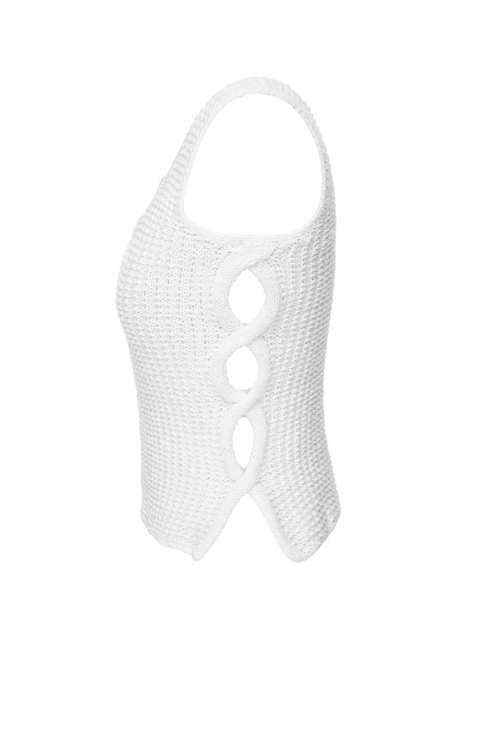 Situationist White Hand-Knitted Top