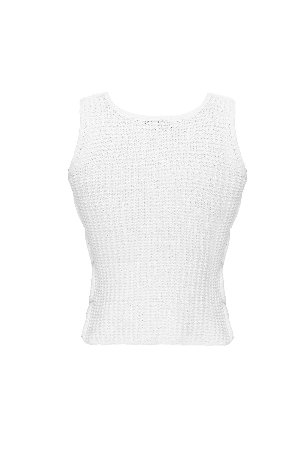 Situationist White Hand-Knitted Top