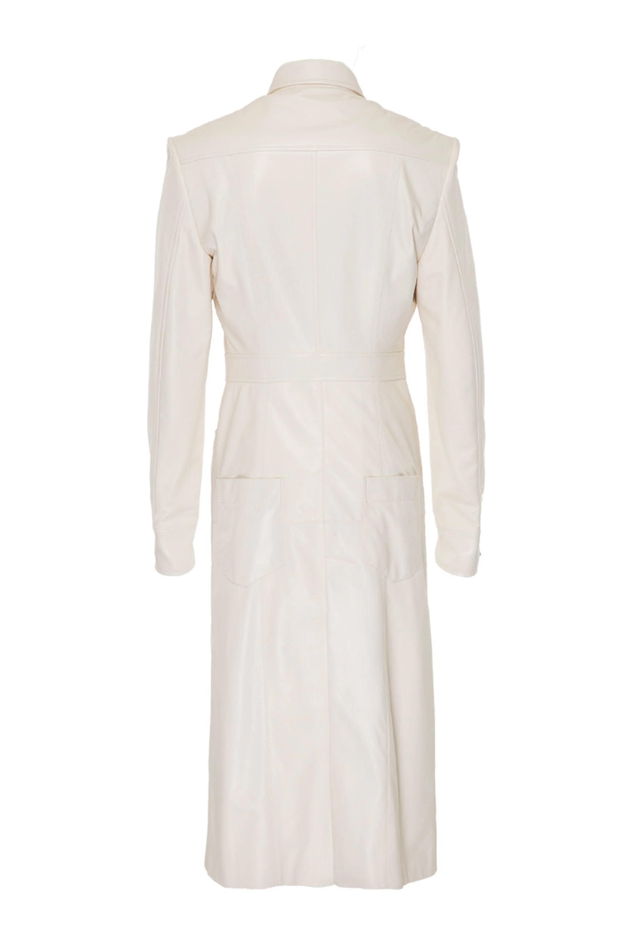 Situationist White Leather Coat