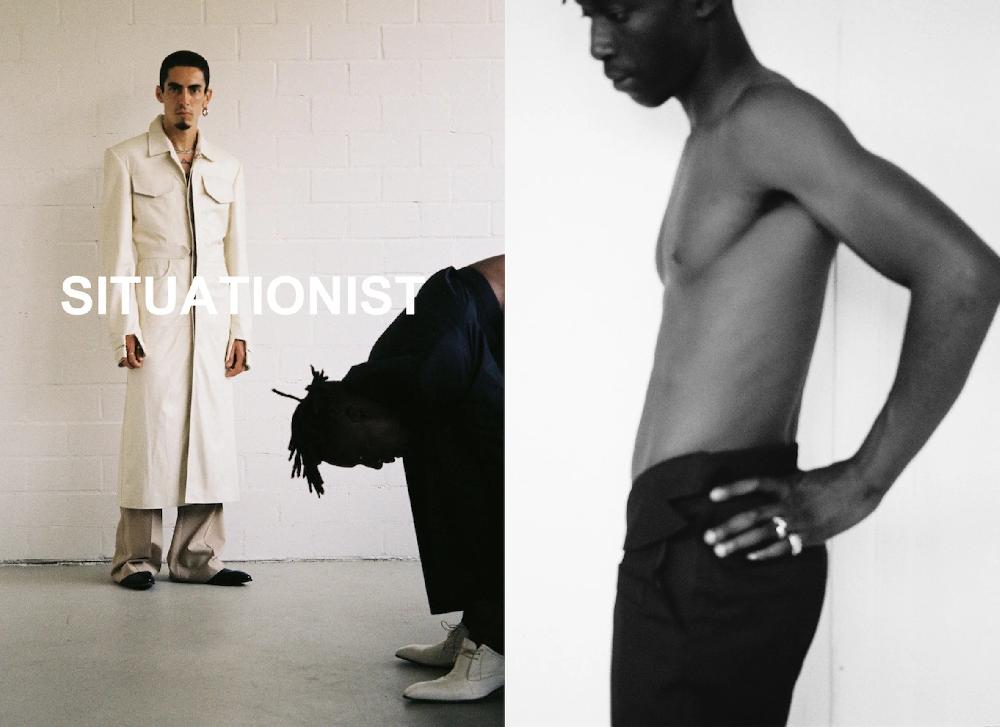 Situationist White Leather Coat