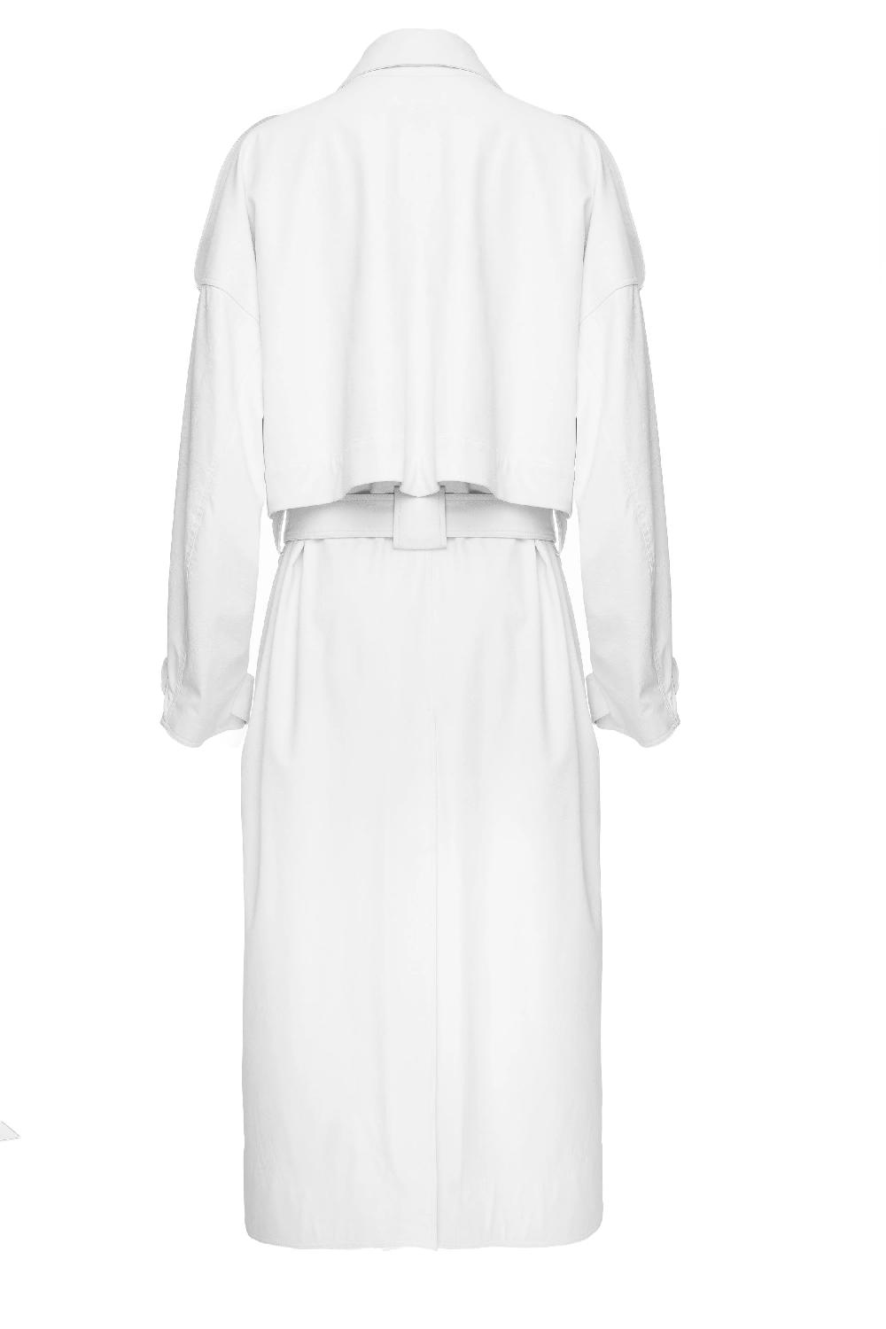 Situationist White Leather Coat