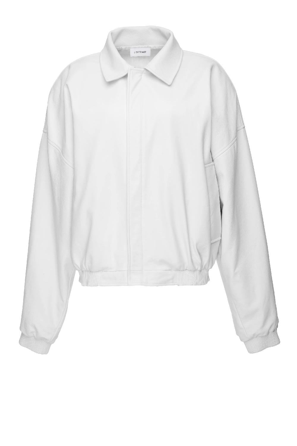 situationist White Leather Jacket