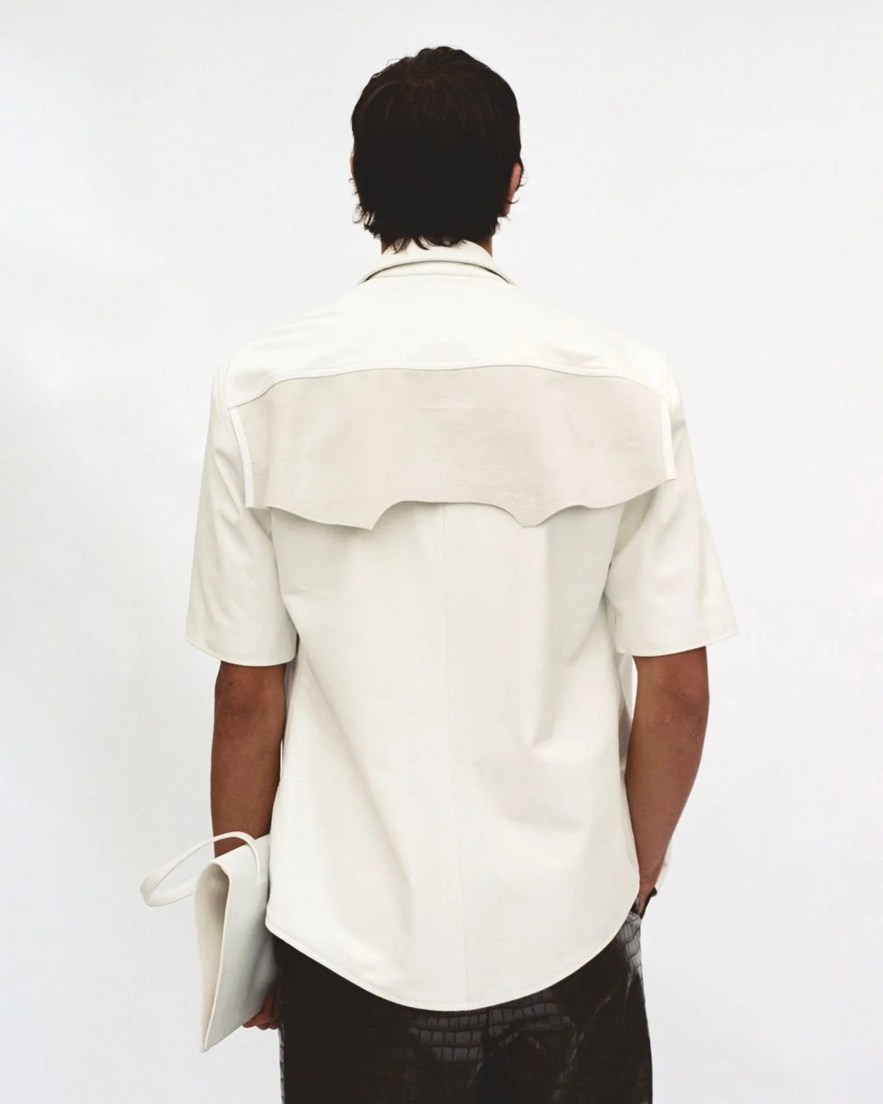 Situationist White Leather Shirt