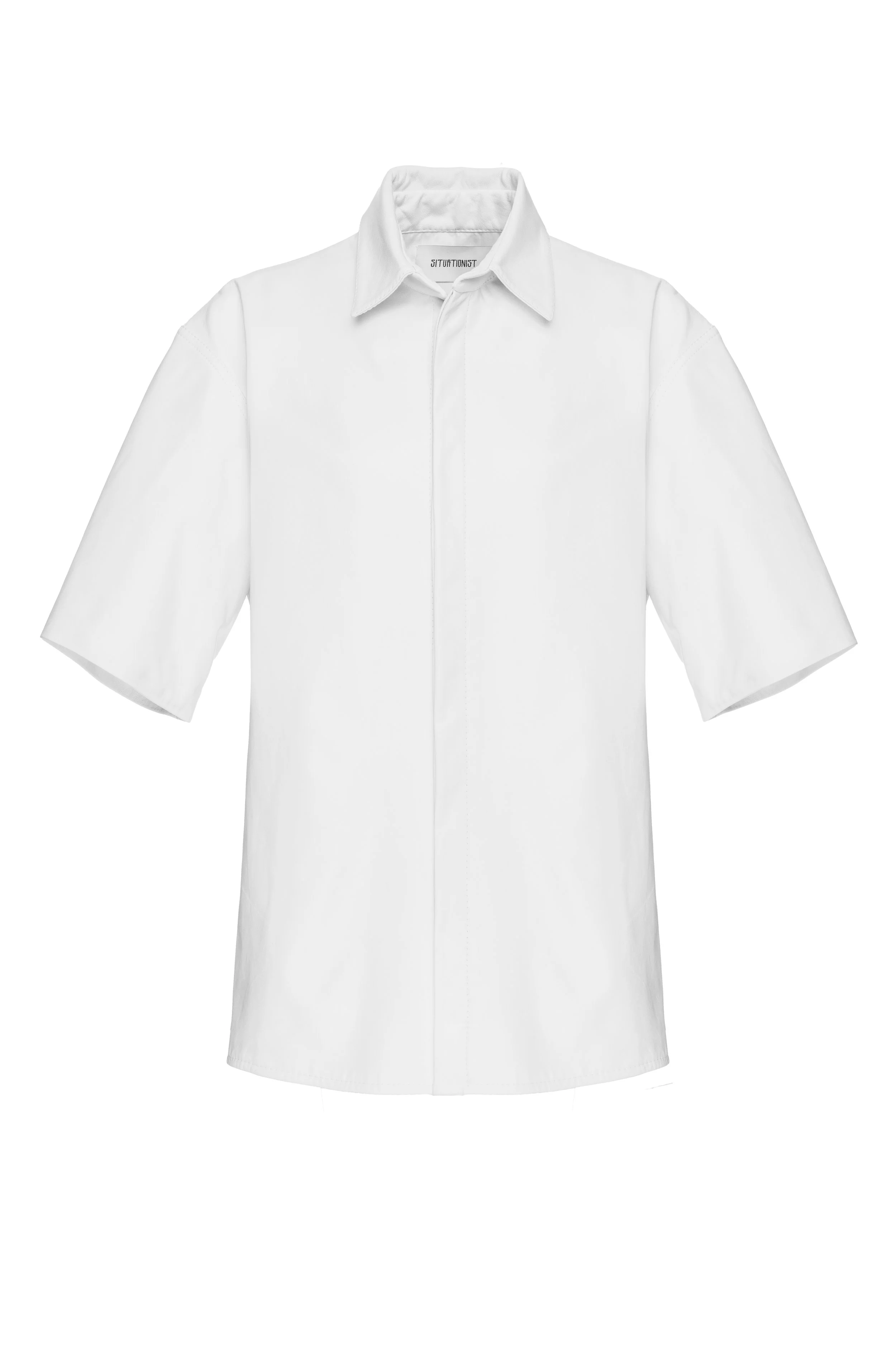 situationist White Leather Shirt