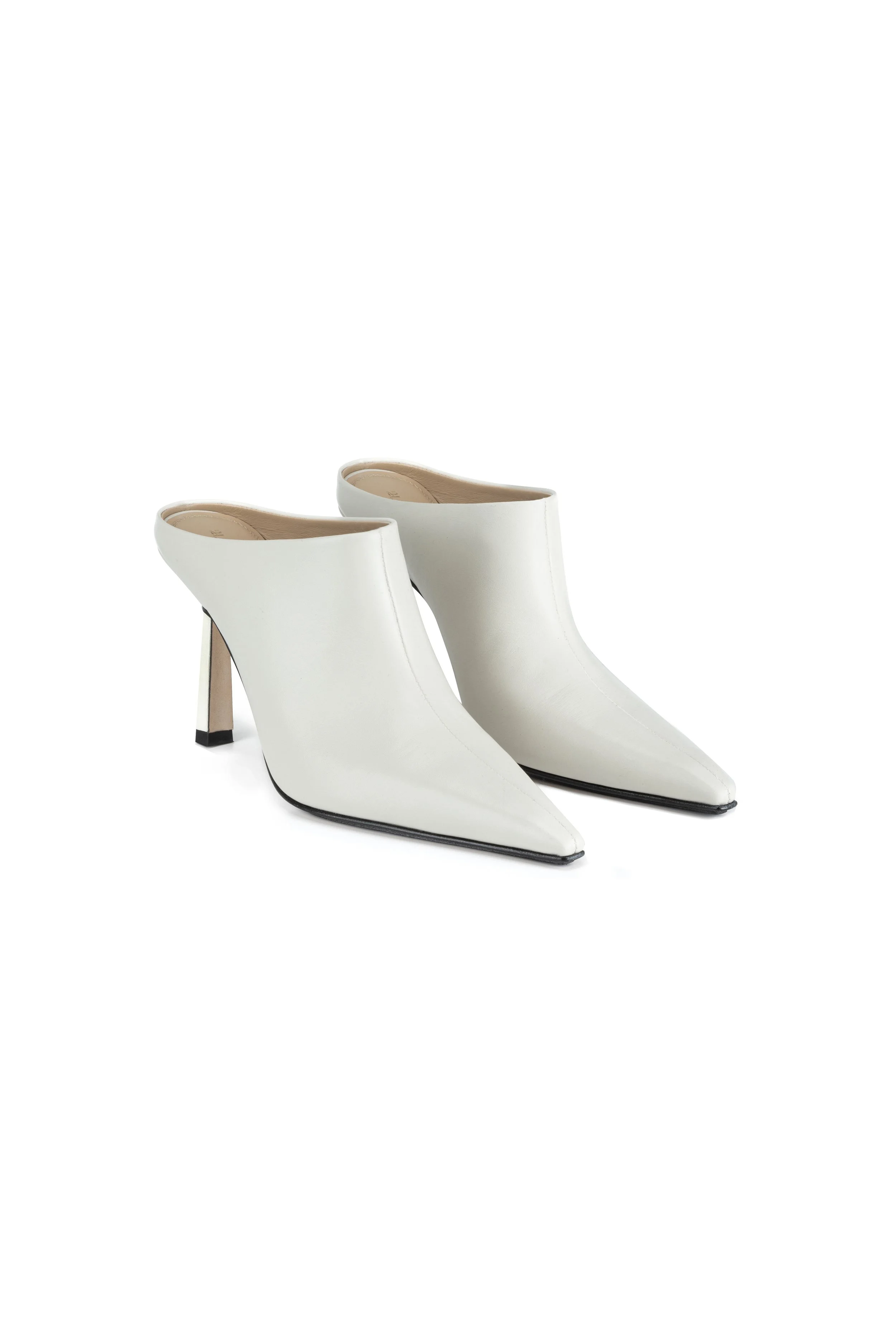 situationist White Pointed Toe Mules