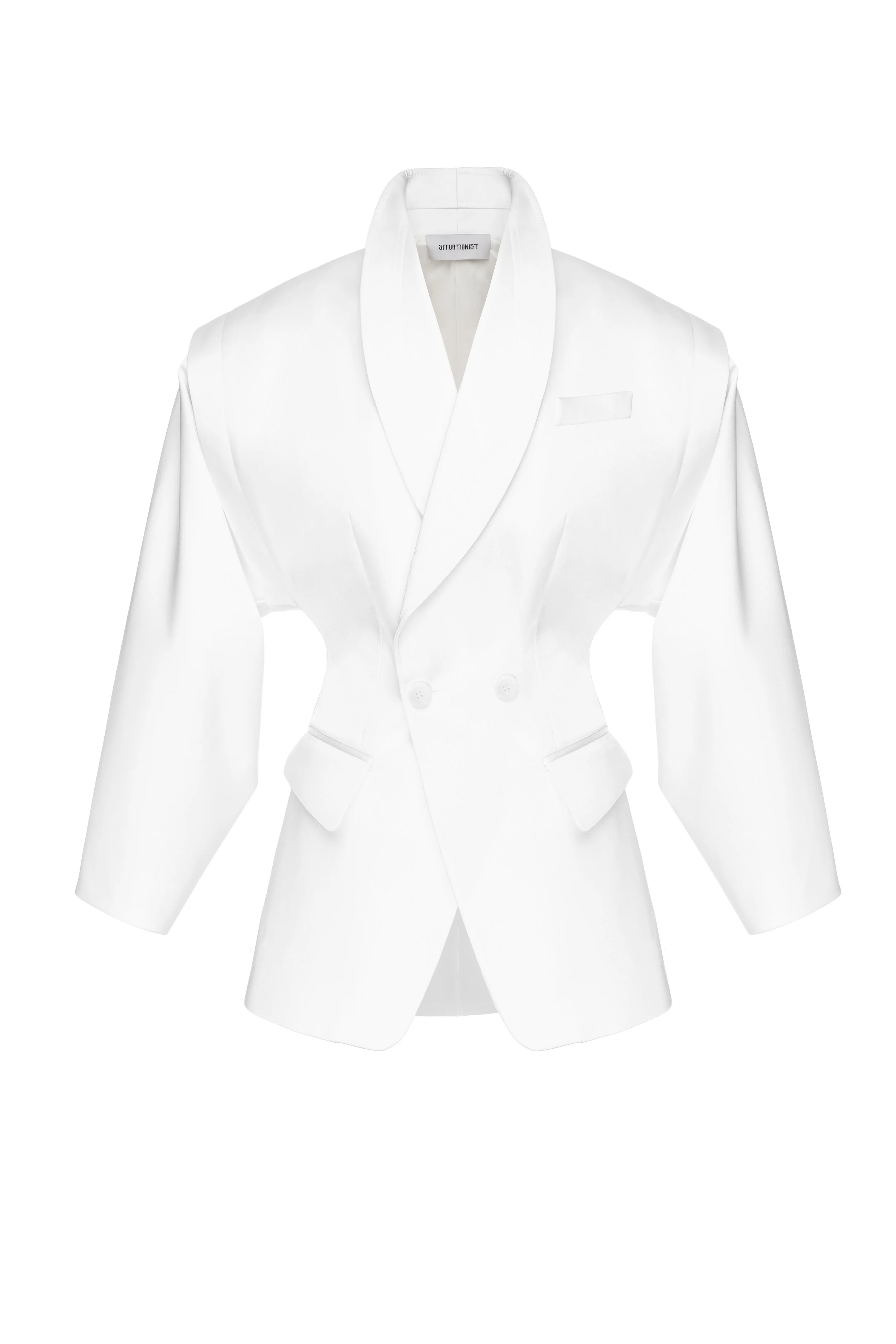 situationist White Satin Jacket