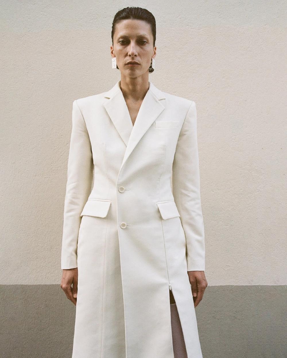 Situationist White Wool Coat