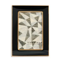 Sixtrees Ava Black And Gold Enamel Picture Frame - 4X6 5X7 8X10