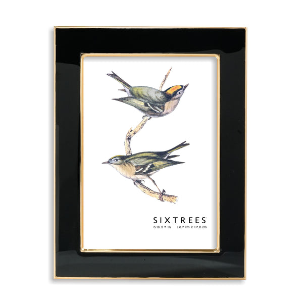 Sixtrees Ava Black And Gold Enamel Picture Frame - 4X6 5X7 8X10