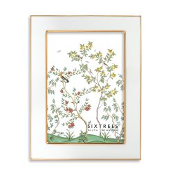 Sixtrees Ava White And Gold Enamel Picture Frame - 4X6 5X7 8X10