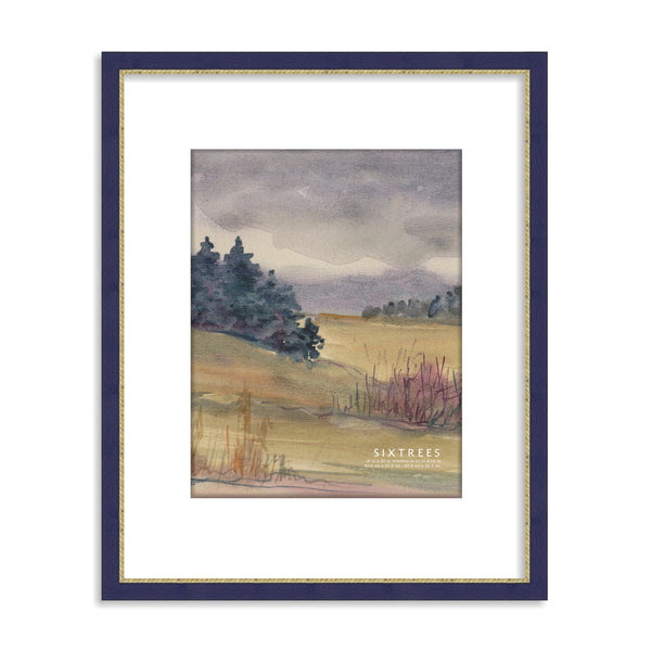 Sixtrees Bateman Navy Matted Wood Picture Frame - 8x10 11X14 And 16X20