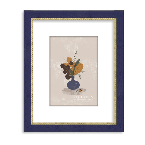 Sixtrees Bateman Navy Matted Wood Picture Frame - 8x10 11X14 And 16X20