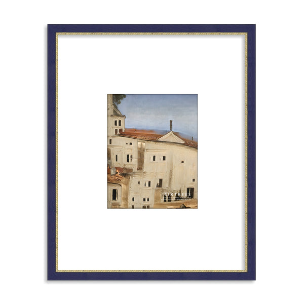 sixtrees Bateman Navy Matted Wood Picture Frame - 8x10 11X14 and 16X20