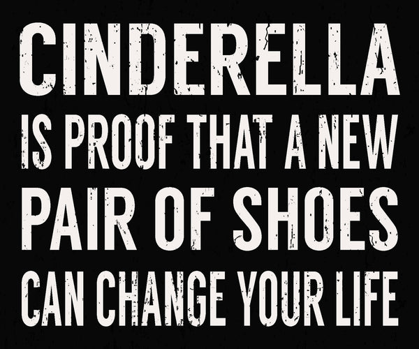 sixtrees Cinderella Is Proof That A New Pair Of Shoes Can Change Your Life - 10X12 Box Sign