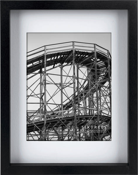 Sixtrees Ethan Wood Matted Picture Frame - 16X20 Or 11X14 - Black White Grey Natural Mauve