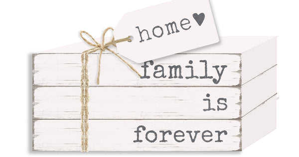 Sixtrees Family Is Forever - Wooden Decorative Book Stack Family Home Everyday