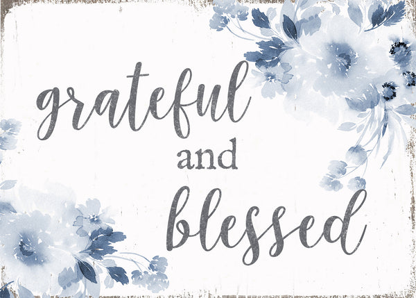 Sixtrees Grateful And Blessed - 5X7 Decorative Box Sign