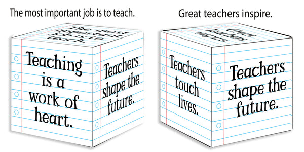 Sixtrees Important Job Teacher Cube - 4X4 Square Cube