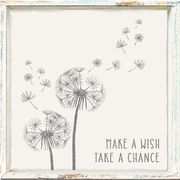 Sixtrees Make A Wish Take A Chance - 6X6 Framed Box Sign