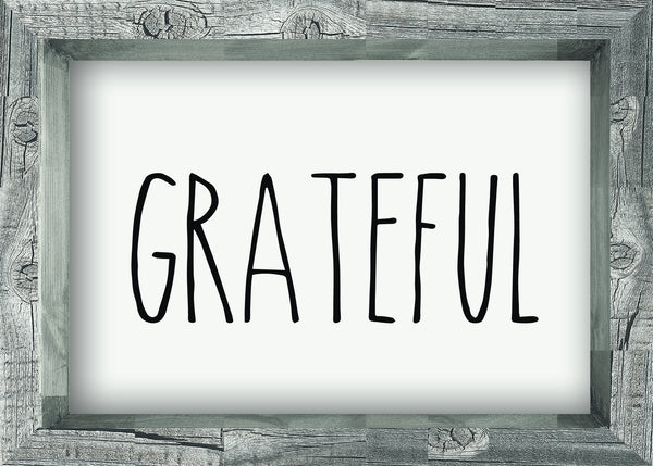 Sixtrees Grateful - 5X7 Framed Box Sign