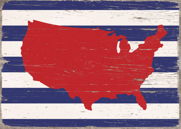 sixtrees Home Map Of USA - 5X7 Box Sign