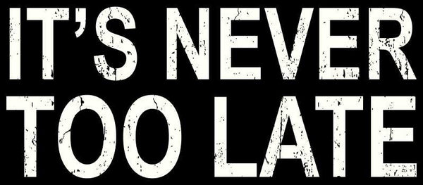 sixtrees Its Never Too Late - 5X11 Box Sign