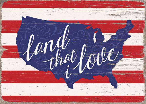 sixtrees Land That I Love Map USA - 5X7 Box Sign