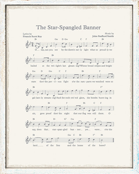 Sixtrees Star Spangled Banner - 16X20 Framed Sign / Plaque