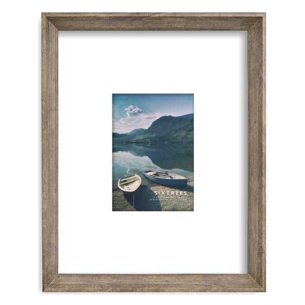 Sixtrees Stark Matted Collection Deep Wood Picture Frames -11X14 Or 16X20 Mats To 5X7 8X10 Or 11X14