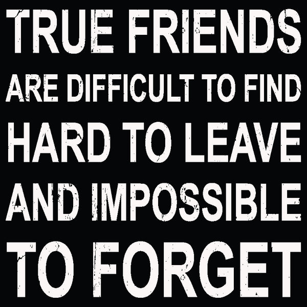 sixtrees True Friends Are Difficult To Find Hard To Leave And Impossible To Forget - 12X12 Box Sign