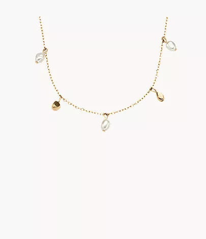 skagen Agnethe Pearl Gold-Tone Stainless Steel Necklace Jewelry Women's Jewelry New Arrivals
