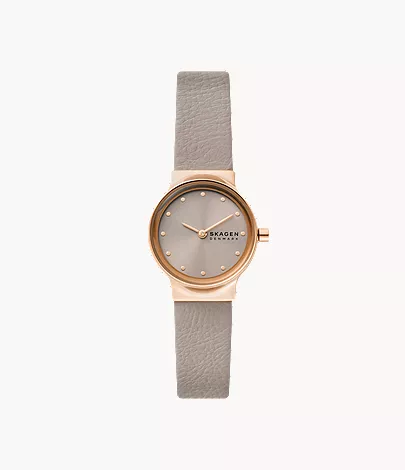 skagen Freja Lille Two-Hand Greystone LiteHide™ Leather Watch